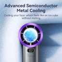 Rican Handheld Portable Hand Fan with Air Cooling Cooler High Speed Rechargeable Power Electric USB Personal Hand Held Turbo Small Mini Pocket for Outdoor Travel (Grey)