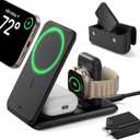 ESR 3 in 1 Charging Station for Apple, 15W MagSafe Charger Stand, MagSafe Travel Charger for iPhone 17/16/15/14/13/12 Series, Watch, AirPods, Black (Bag Included)