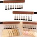 2PCS Pull Out Closet Hanger with 8 Hooks, Wall-Mounted Wooden Closet Valet Rod Slide Out with Non-slip Rubberized Clips, Left & Right Pull out Belt Organizer for Closets, Bra, Underwear