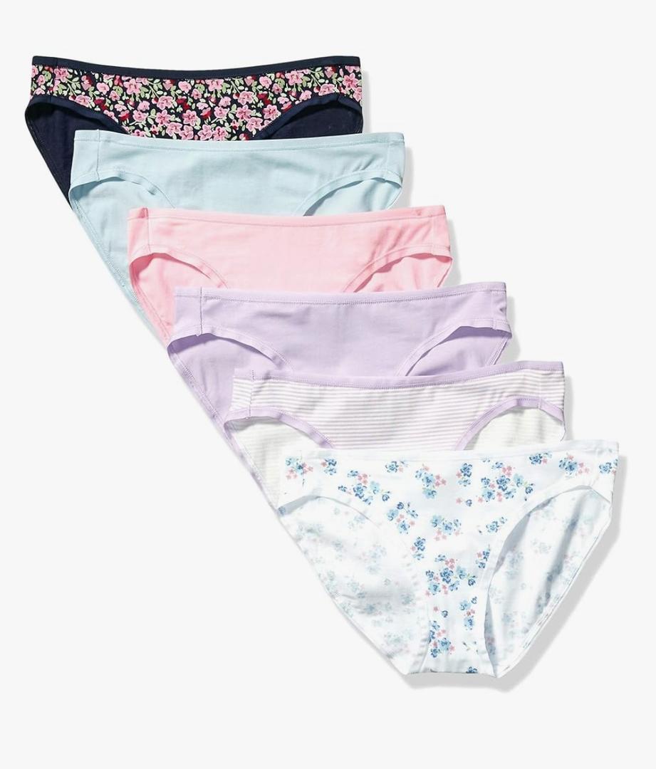 Amazon Essentials Women's Cotton Bikini Brief Underwear, Pack of 6, Large