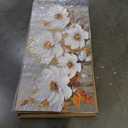 Acocifi Canvas Art Wall Decor Textured Floral Wall Art, Extra Large Living Room Bedroom, Vintage White Floral Painting Picture Artwork for Dining Room Office Home Decor 58"x29"