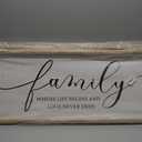 Surfapans Family Where Life Begins Love Never Ends Wall Decor 39"x15" Living Room Hallway Entryway Vintage Large Farmhouse Inspirational Quotes Motto Sign Wood Framed Hanging Home Wall Art (Wood)