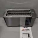 Mueller UltraToast Full Stainless Steel Toaster 4 Slice, Long Extra-Wide Slots for Bagels and Waffles, 6 Browning Levels, LED Display, Cancel/Defrost/Reheat Functions & Removable Tray, Kitchen Gadgets