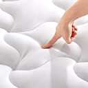 SLEEP ZONE Mattress Pad Cal King Cooling Mattress Topper, Quilted Fitted Mattress Cover, Machine Washable Mattress Protector, Soft Fluffy Down Alternative, Deep Pocket 8~21 inch (White, Cal King)