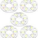 MECCANIXITY COB LED Light Chip Bead 3W 120lm 6000-6500K 32mm 9-11VDC Energy Saving Bulb for Spotlight Floodlight Replacement White 5Pcs