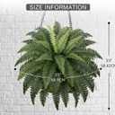 Fake Ferns - Set of 2 Faux Boston Ferns Large Artificial Plants, 40 Leaves per Bouquet, 35 Inches Large Artificial Ferns for Outdoors/Indoor Home, Office, Garden Decoration