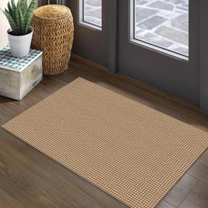 EARTHALL Woven Area Rug 2x3 Ft Washable Rugs for Entryway Braided Non Slip Throw Rugs Door Mat Indoor Outdoor Entrance Small Cotton Woven Carpet for Kitchen Foyer Front Door, Orange/Tan/Brown (2' x 3' (Rectangular))