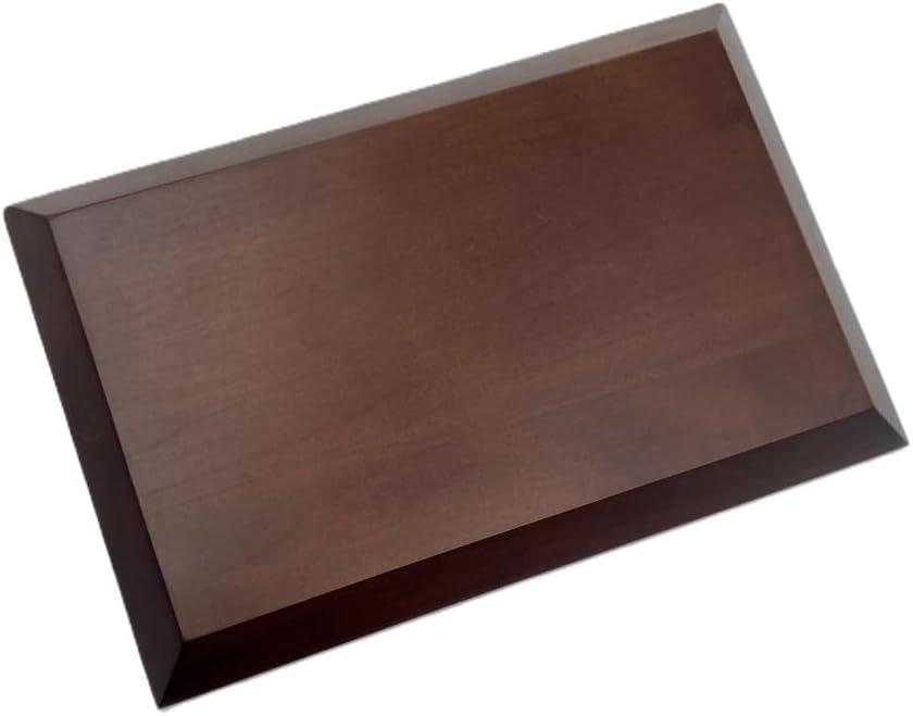 Dark Brown Solid Cherrywood Pedestal, Rectangular Wood Display Base with Bevel, Vintage Decor Wooden Riser for Display (9" x 6" x 7/8")