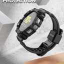 SUPCASE for Samsung Galaxy Watch 6 44mm Case with Band (Unicorn Beetle Pro), [Anti-Scratch] [Bumper Protector] Rugged Men Cover with Adjustable Strap Band for Galaxy Watch 6/5/4 44mm, Black