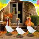 3 Pcs Thanksgiving Porch Goose Wigs Porch Goose Outfit DIY Cute Lawn Statue Braid Grass Hat Wig Decoration Costume Accessories for 23 Inch Outdoor Garden Patio Yard Decoration