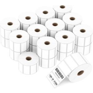 Compatible 2" x 1" Direct Thermal Labels Replacement for Barcodes Postage Address Shipping Compatible with Rollo & Zebra Desktop Printers Adhesive & Perforated (24 Rolls, 1300 Labels/Roll)