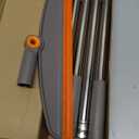 Multifunction Silicone Broom, 54 Inch Long Handle Silicone Floor Squeegee Broom, Sweep and Scrape 2 in 1 Household Cleaning Rubber Broom for Floor, Bathrooms, Kitchens, Showers, Tile, Pet Hair, Glass (Gray Orange)