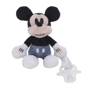 Disney Mickey Mouse White, Blue and Black Plush Buddy Pacifier Holder, 7" H x 3" L x 3.5" W