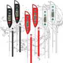 BOMATA 6 Pack Waterproof IPX7 Meat Thermometer Instant Read Food Thermometer with Long Probe for Water, Liquid, Kitchen Cooking, Grill,BBQ ! T101 X 6 Pcs (Black & Red & White)