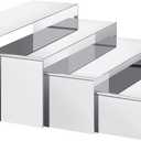 Purse Display Stand, 4 Pcs Large Stainless Steel Silver Risers Display Stands for Food, Dessert, Cupcake, Shoe, Jewelry, Handbag, Figure