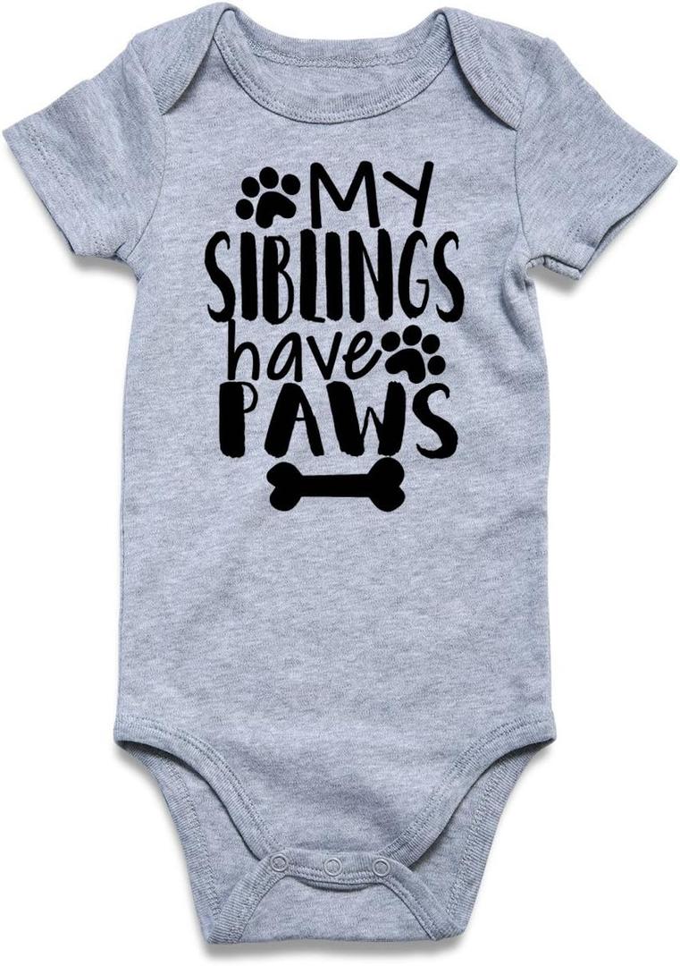 Funnycokid Baby Boys Girls Bodysuit Funny Newborn Romper Short Sleeve Infant Neutral Outfits Jumpsuit 0-12 Months (A1 Grey)