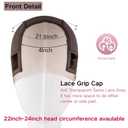 Lace Wig Grip Cap Women: 4x5 Transparent Swiss Lace Front - Non-slip Wig Gripper for Keeping Wigs In Place - Adjustable Elastic Headband with Velcro Medium Size