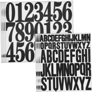 8sheets Self-Adhesive Letter and Number Stickers for Labeling Strong Adhesion Alphabet and Decals for Crafts Storage Boxes Greeting Cards