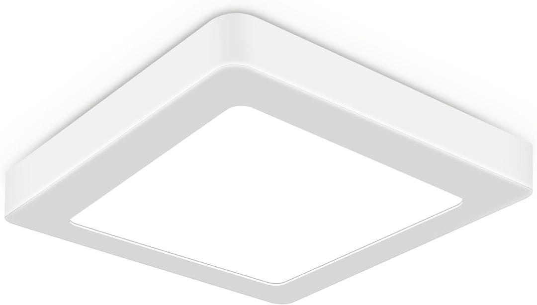 LED Flush Mount Ceiling Light, 24W 11.61 Inch 6500K White Light, 1 Pack | 230W equivalent,2700LM Non-dimmable hardwire square light fixture with 1.26 in thin design for kitchen, bedroom and hallway