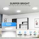 WKONCLDY 3200lm LED Flush Mount Ceiling Light, Super Slim 12 inch LED Ceiling Light, 5000K LED Ceiling Light for Bedroom, Living Room, Dining Room, Garage, Office (White, 8 Pack)