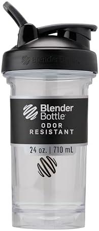 BlenderBottle Shaker Bottle Pro Series Perfect for Protein Shakes and Pre Workout, 24-Ounce, Black/Clear