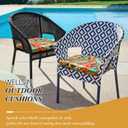 Wellsin Outdoor Chair Cushions for Patio Furniture - Patio Chair Cushions Set of 4 - Water Resistant Round Corner Outdoor Seat Cushions 17"X16"X2", Flower