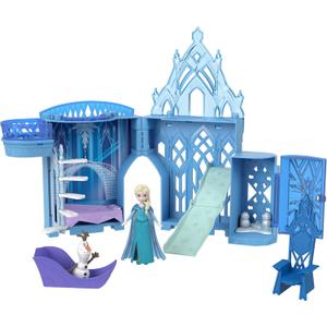 Mattel Disney Princess Toys, Storytime Stackers Elsa Ice Palace, Stackable Castle Doll House with Small Doll & 8 Pieces, Inspired by The Disney Frozen Movies (Piccolo)