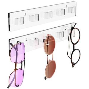 Collwait 1Pack Sunglass Organizer Sunglass Holder for Wall, Acrylic Sunglasses Storage, Clear Sunglass Display Sunglasses Rack, Wall Mounted Glasses Holder for Hanging Your Multiple Eyeglasses