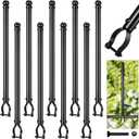 Hicarer 9 Pcs 1-3/8" Chain Link Fence Post Extender 25 Inch Extension Height Galvanized Chain Link Fence Extension for Privacy and Dogs(Black)
