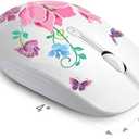 JUHOO Wireless Mouse with Nano Receiver for PC, Laptop, Notebook, Computer, MacBook, Less Noise, Portable Mobile Optical Mice, Butterfly