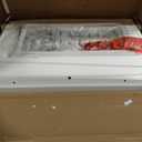 Folding Dining Table, Movable Dining Table, Kitchen Table for Small Space, Foldable and Expandable Desk Furniture with 6 Wheels, for Dining, Living Room, Apartment, White and Natural