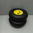 AR-PRO (2 Pack) 4.10/3.50-4 Tire and Wheel, Replacement 10-Inch Pneumatic Tire with 5/8" Bearings and 2.2" Offset Hub, Compatible with Hand Truck, Wheelbarrow, Wagon, Gorilla Carts (Yellow)