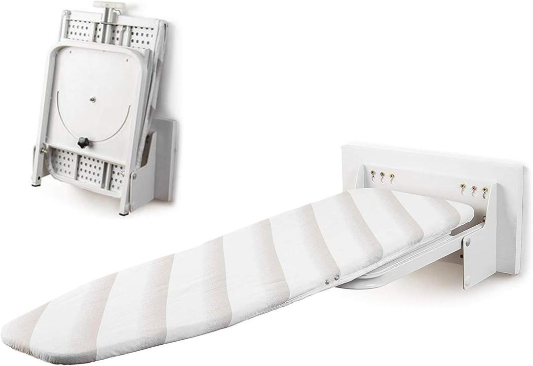 jxgzyy Wall-Mounted Ironing Boards 37x13 Inch 180 Swive Foldable Ironing Boards with Heat Resistant Cover Space-Saving Laundry Ironing Board Easy to Install for Home White