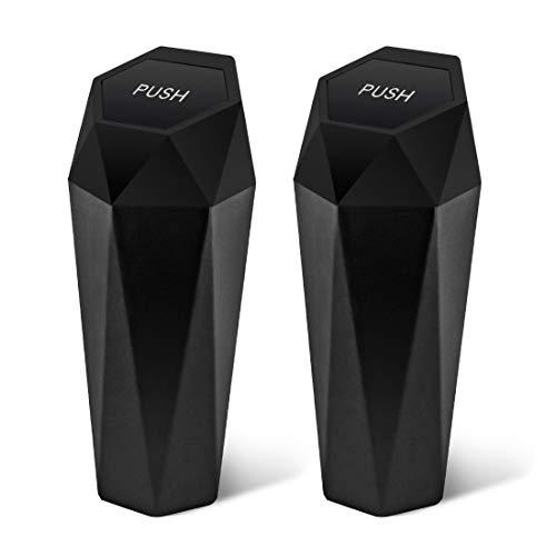 OUDEW Car Trash Can with Lid - 2-Pack, Interior Accessories for Vehicles, Leakproof Garbage Can with 30 Detachable Trash Bags, Multipurpose Organizers and Storage Solutions for Home and Office