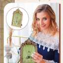 Wonderjune Jewelry Display Stand Vintage Necklace Organizer Ring Holder Earring Tray Resin Jewelry Photography Props Frame with Velvet Backing for Gifts