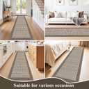 Ileading Hallway Runner Rug 2'x10' Heavy-Duty Durable Entryway Floor Mat with Non Slip Rubber Backing for Busy Traffic Extended Indoor Doormat Machine Washable Brown Kitchen Throw Rug for Corridor