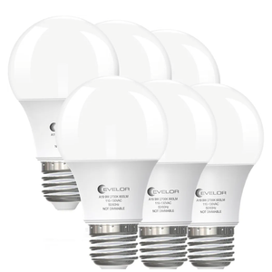 6-Pack A19 LED Light Bulbs,60 Watt Equivalent Soft White 2700K with E26 Base,Efficient 9W,800 Lumens Non-Dimmable Warm White LED Bulbs,15000 Hours, Ideal for Bedroom Living Room