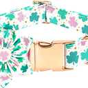 St Patrick's Dog Collar with Flower-Trefoil Adjustable Cute Pet Collar Cotton Clovers Dog Collars Holiday Puppy Collar Metal Buckle Collar Gift for Medium Dogs (Medium (Pack of 1))