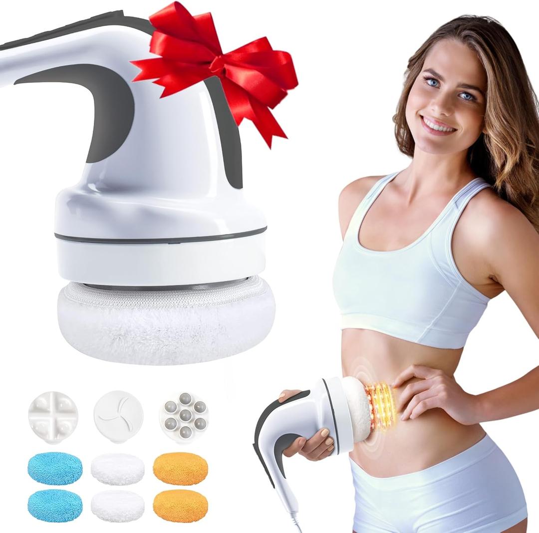 Snailax Cellulite Massager, Body Sculpting Machine with 3 massage heads & 6 Skin-Friendly Washable Pads, Electric Handheld Body Massager with Adjustable Speeds for Abdomen, Legs, arms, Gifts for women