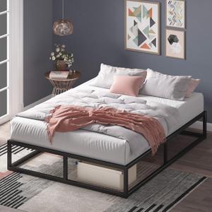 Zinus Joseph 10 Inch Metal Platforma Bed Frame/Mattress Foundation/Wood Slat Support/No Box Spring Needed/Sturdy Steel Structure, Queen, Black