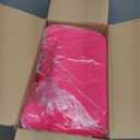 GREENSTELL Small Vanity Stool Chair with Storage and Folding Back, 13.4" x 15" x 30" Square Faux Fur Soft Ottoman, 4 Metal Legs with Anti-Slip Feet, Furry Padded Seat for Makeup, Bedroom, Rose