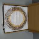 13" Antique Gold Charger Plates, Set of 6 Plastic Textured Chargers for Dinner Plates with Embossed Rim, Table Dcor, Party, Wedding, Holiday