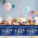 40th Birthday Decorations for Men,61Pcs Blue Silver 40th Birthday Decorations Tableware Include Happy 40th Birthday Plates and Napkins,Tablecloth,Forks for Men 40th Birthday Party Supplies,Serve 20