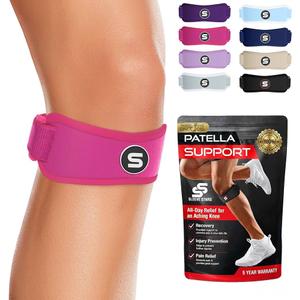 Sleeve Stars Swedish Brand Patellar Tendon Support Strap for Women & Men Effective Osgood Schlatter Knee Brace Youth & Kids Knee Brace with 3 Adjustable Length fits 7"-15" (Single/Hot Pink/Kids)