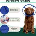 Kuoser Medium Dog Cone Collar After Surgery, Soft Cone for Dogs to Stop Licking, Breathable Pet Recovery Collar Comfy Elizabethan Collars, Adjustable Protective Dog Cones for Medium Dogs, Blue M (Blue, M)