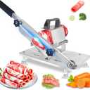 Manual Frozen Meat Slicer Meat Cutter Upgraded Stainless Steel Meat Cleavers Beef Mutton Roll Slicing Machine Vegetable Meat Slicer for Home Cooking Hotpot Shabu wwt (Silver)