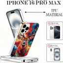  iPhone 16 Pro Max Case, Animal Print Case for iPhone 16 Pro Max, Scratch Resistant Shockproof Cover, Aesthetic Clear Phone Cover, Colorful Animal Design, Deer Phone CasesB101
