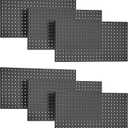 EVERHANGER Metal Pegboard Panels 24" x 12", Heavy Duty Steel Peg Boards for Garage, Pegboard Wall Organizer for Tool Storage and Organization, Black, 6 Pack