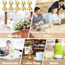 Gold 24 Pcs Metal Table Number Holders 1.8 Inch Mini Wedding Place Card Holders Bulk Harp Clip Table Sign Stands Card Holder for Memo Notes Menu Wedding Restaurant Birthday Decor