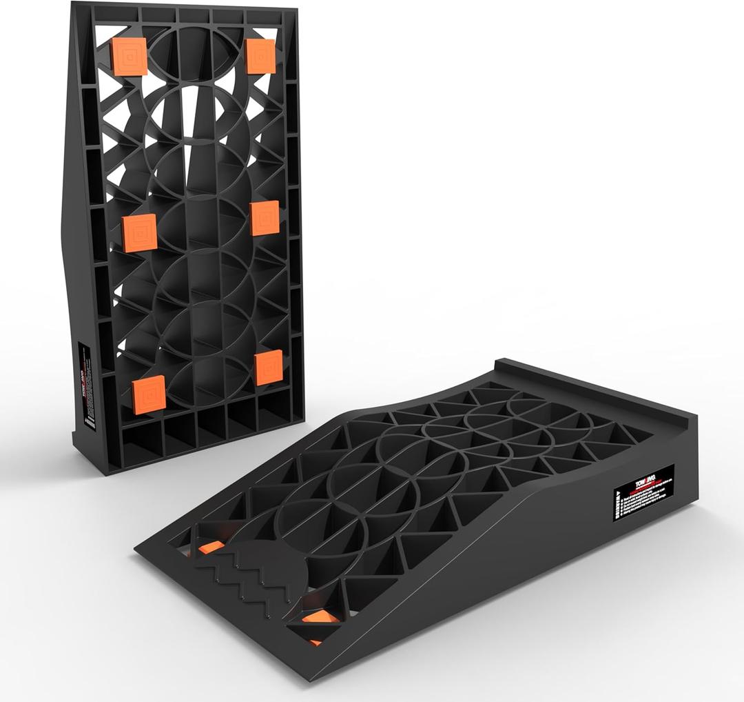 Car Ramps for Oil Changes and Lift, Portable Low Profile Car Ramps for Garage, Heavy Duty Tire Ramps for Low Chassis Cars and Support Jack, 2pcs